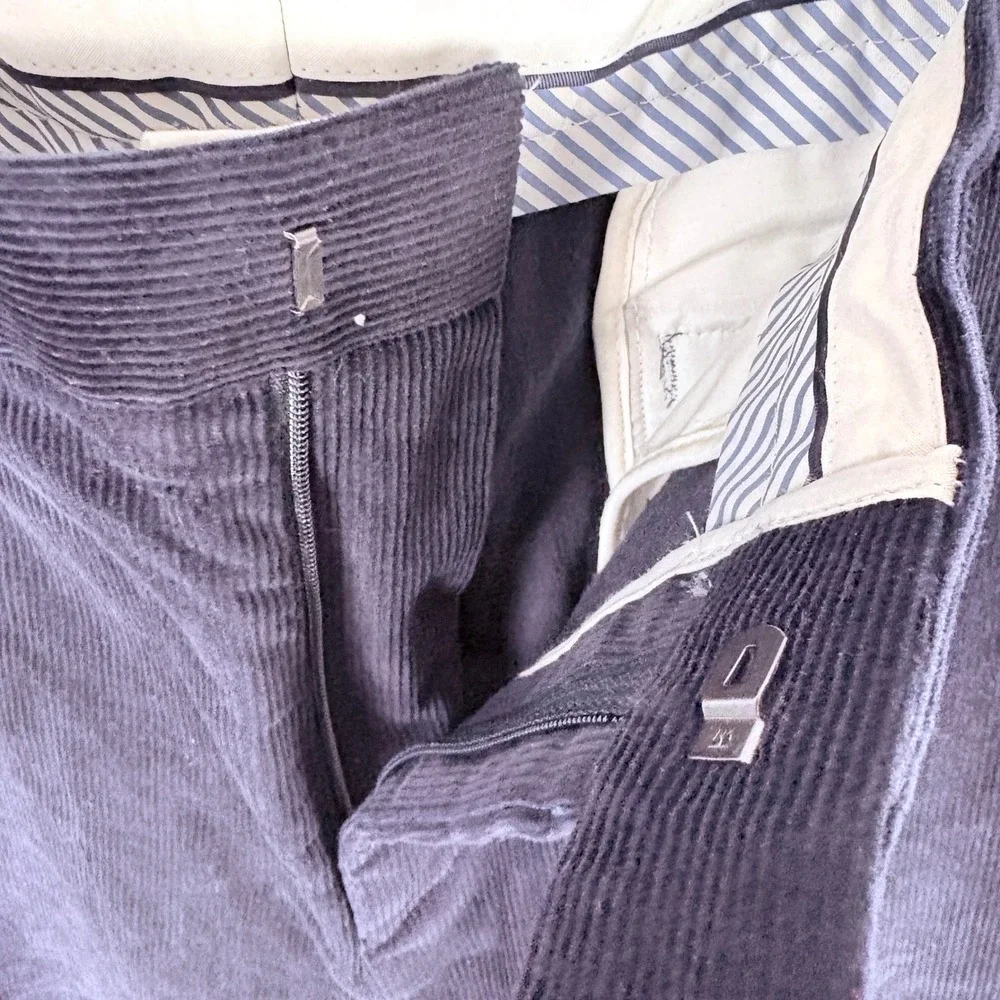 Lauren Ralph Lauren Mens‎ Navy Corduroy Pants Size 34W x 31L Flat Front Casual